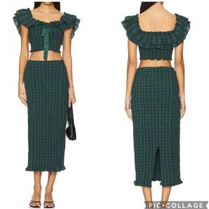 Free People Green Skirt Set